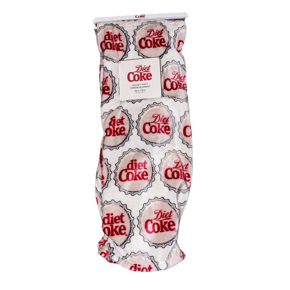 Diet Coke Bottle Cap Throw Blanket Reversible 60 X 70 New Coca Cola
